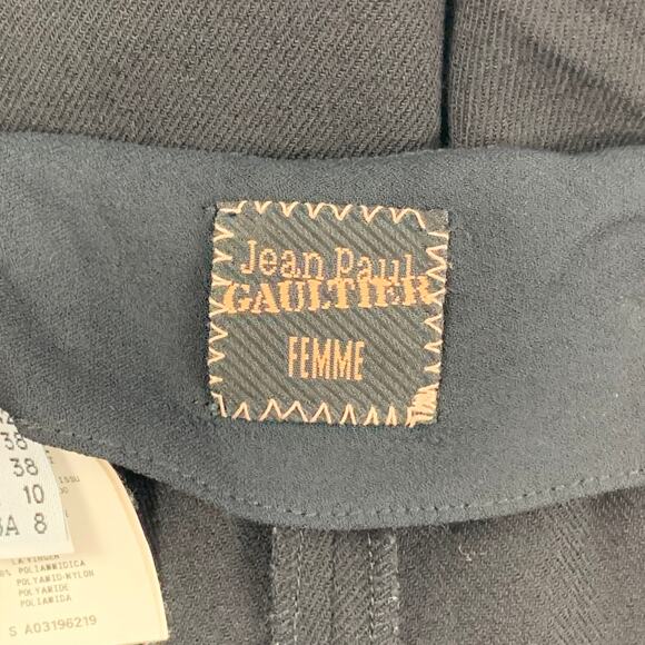 JEAN PAUL GAULTIER Size 8 Black Wool Polyamide Dress Pants - Picture 6 of 6